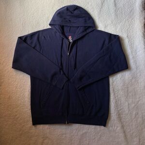 Hanes Men's Dark Blue Zip-Up Hoodie